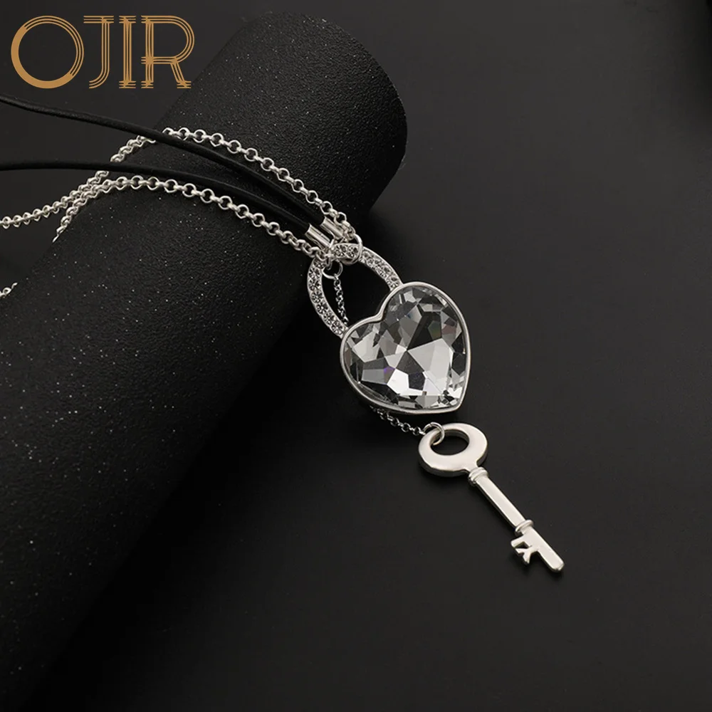 

Handmade Silver Color Heart Key Goth Pendants for Women Necklace Stranger Things 2023 Korean Fashion Jewelry Trending Products