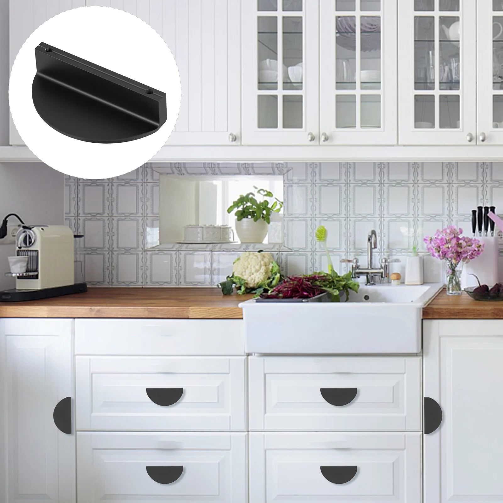 

4 Pcs Handle Home Drawer Knobs Furniture Accessory Adjustable Vanity Stool Door Cabinet Pull Retro Decor Hole Fashion