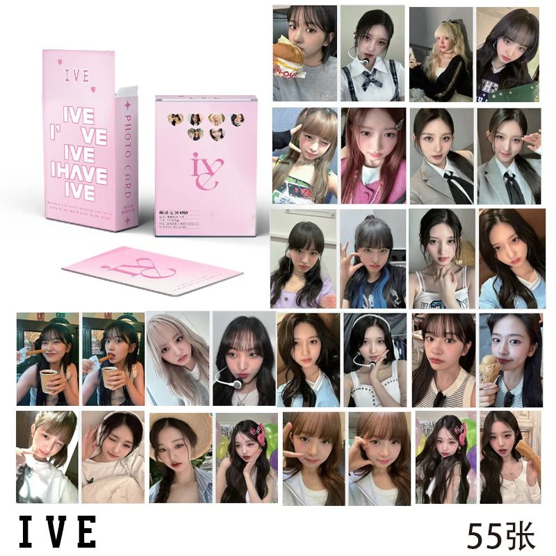 

55pcs/set KPOP IVE LOVE DIVE ELEVEN Lomo Cards Photocards Album Wonyoung Group Eleven Fans Collection Gift Postcards Photo Card