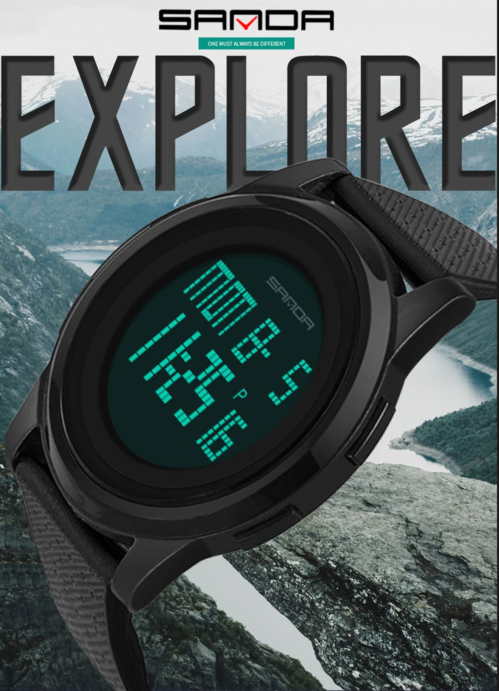 

SANDA Brand 9mm Super Slim Men's Watch Luxury Electronic LED Digital Watches for Man Clock Male Wristwatch Relogio Masculino 337