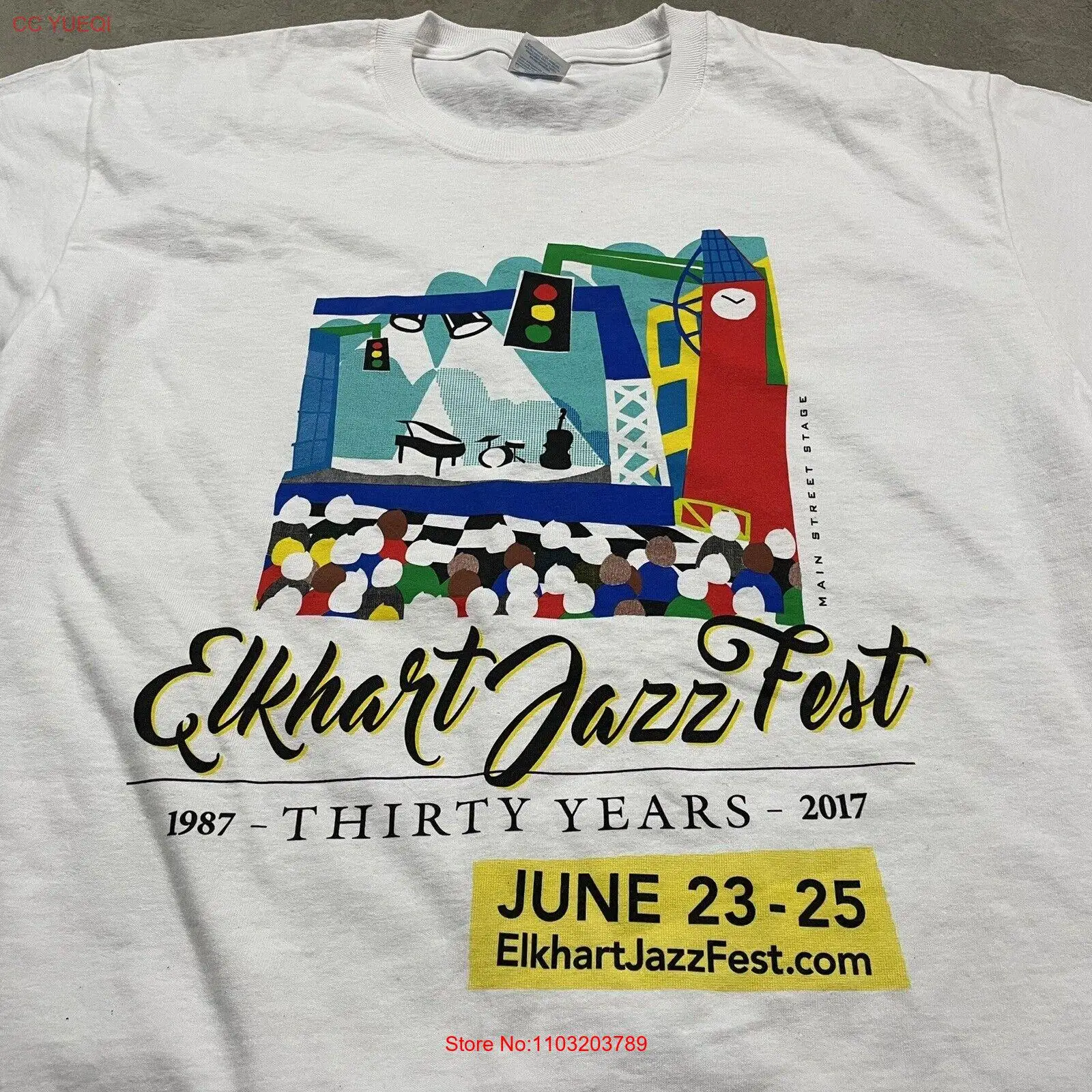 Футболка Jazz Fest Мужская L Elkhart Индиана Бен складки Ramsey Льюис Quintet Music