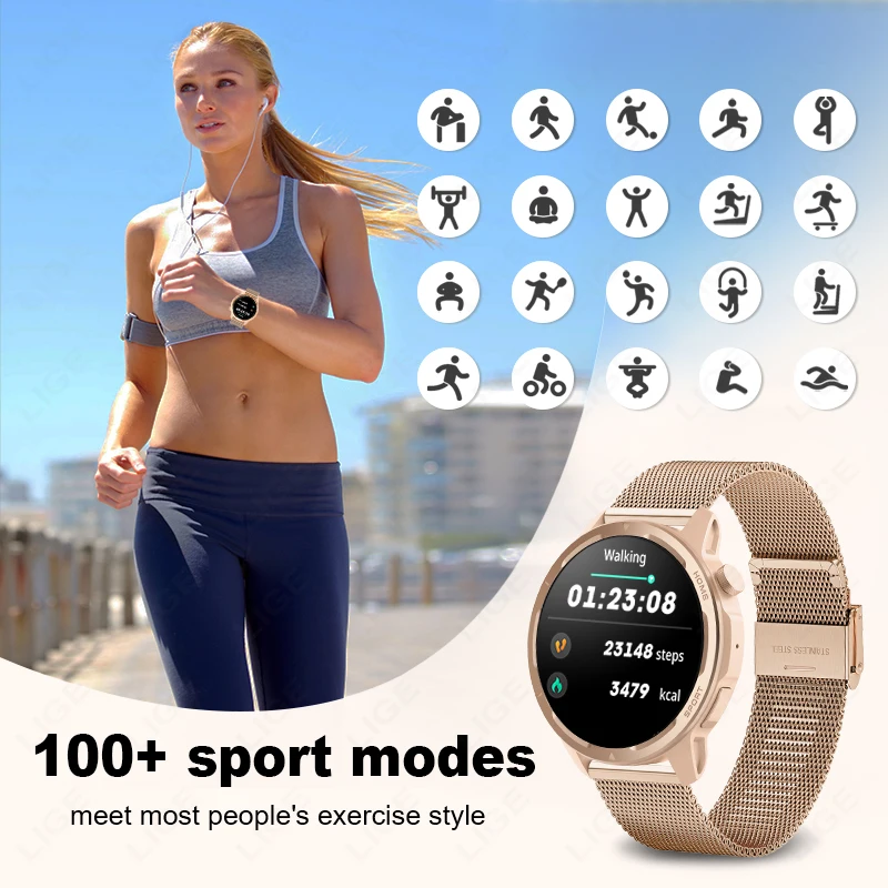 Модные Умные Часы Для Женщин С Bluetooth Фитнес-отслеживанием Монитором