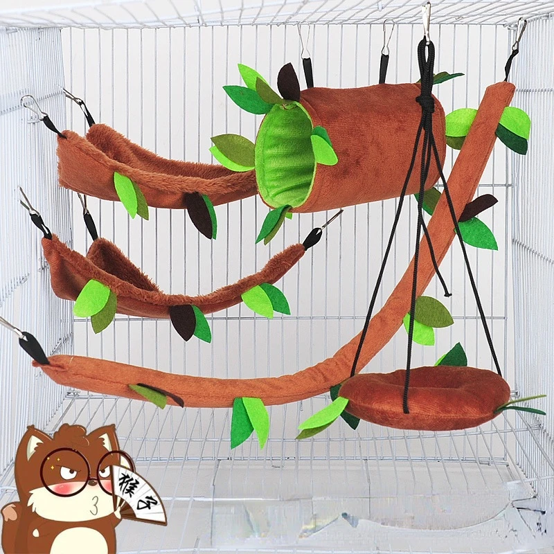 

Теплый Гамак для хомяка, хлопковый коврик для морской свиньи, кровать для сна, теплый гнездо, клетка для грызунов, домик для хомяка