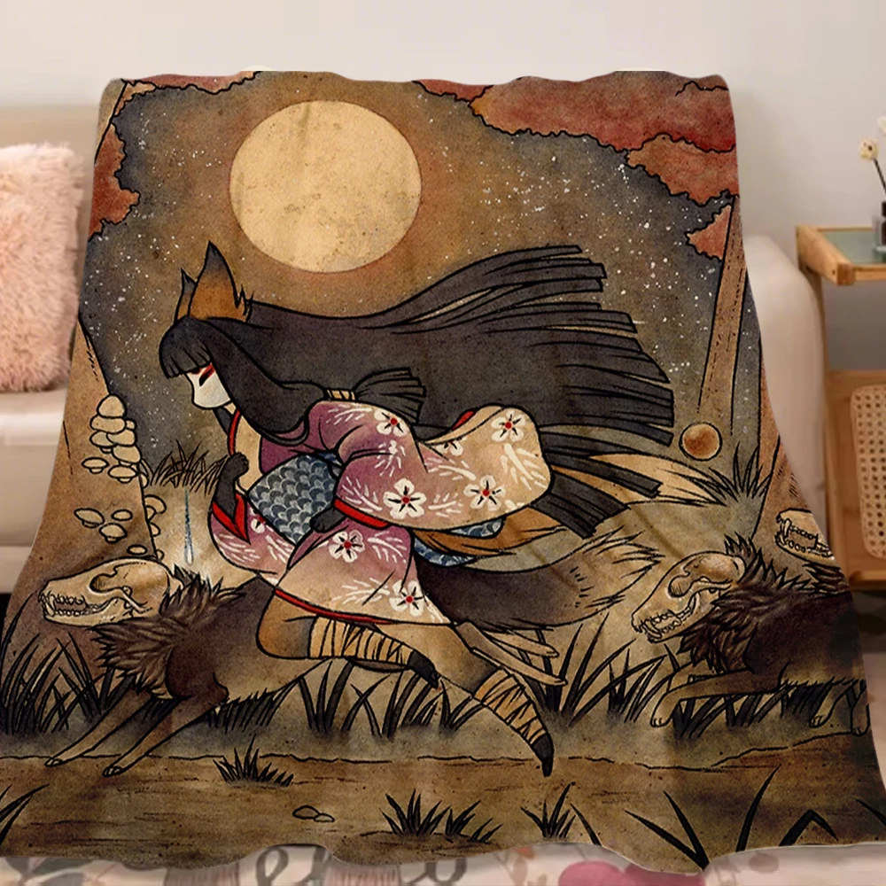 Фланелевое многофункциональное одеяло для бега с монстрами TeaKitsune Zen покрывало из