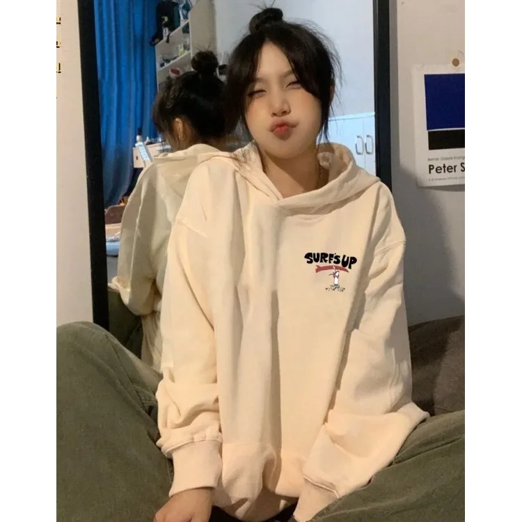 Осень-зима 2024 новая утолщенная бархатная беспроводная толстовка с капюшоном Silver