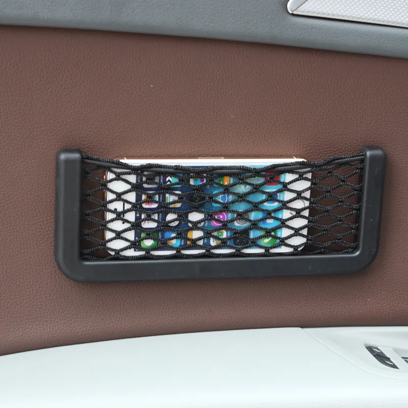 

1PCS Car Organizer Storage Bag Mesh Net Pocket Mobile Phone Holder Multifunctional Storage Bag Universal Auto Car Accessories