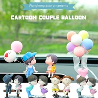 car ornament cute cartoon couples kissing couple figurines balloon decoration for couples gifts car interior accessories sec88