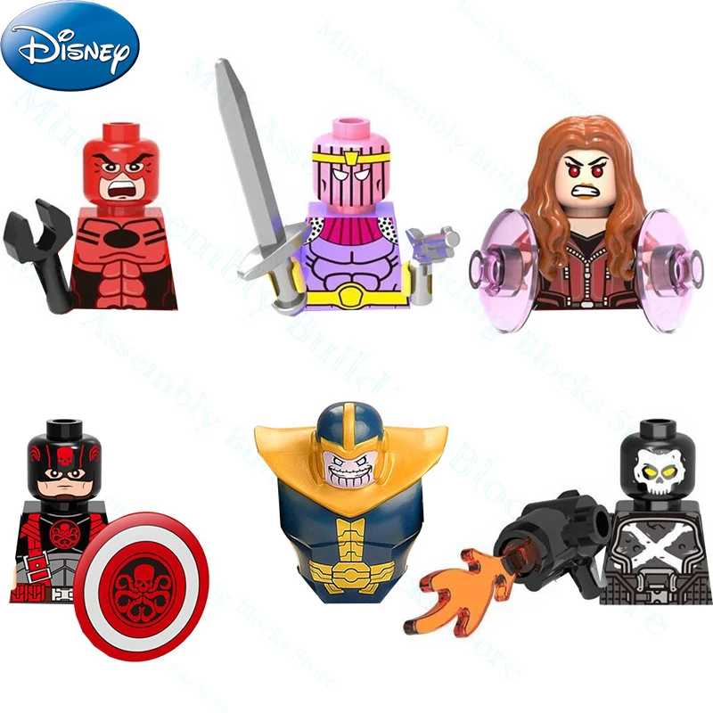Конструктор Disney, муравей, барон, Земо, алый, ведьма, кроссбоны, сборные куклы, Мстители, Аниме фигурки, детские строительные игрушки
