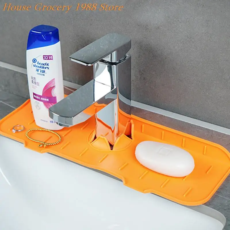 Абсорбирующий силиконовый коврик для кухонного смесителя защита от брызг на