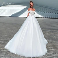 elegant sweetheart off the shoulder appliques wedding dresses tulle gowns white 2022 bridal gowns floor length robe de mari%c3%a9e