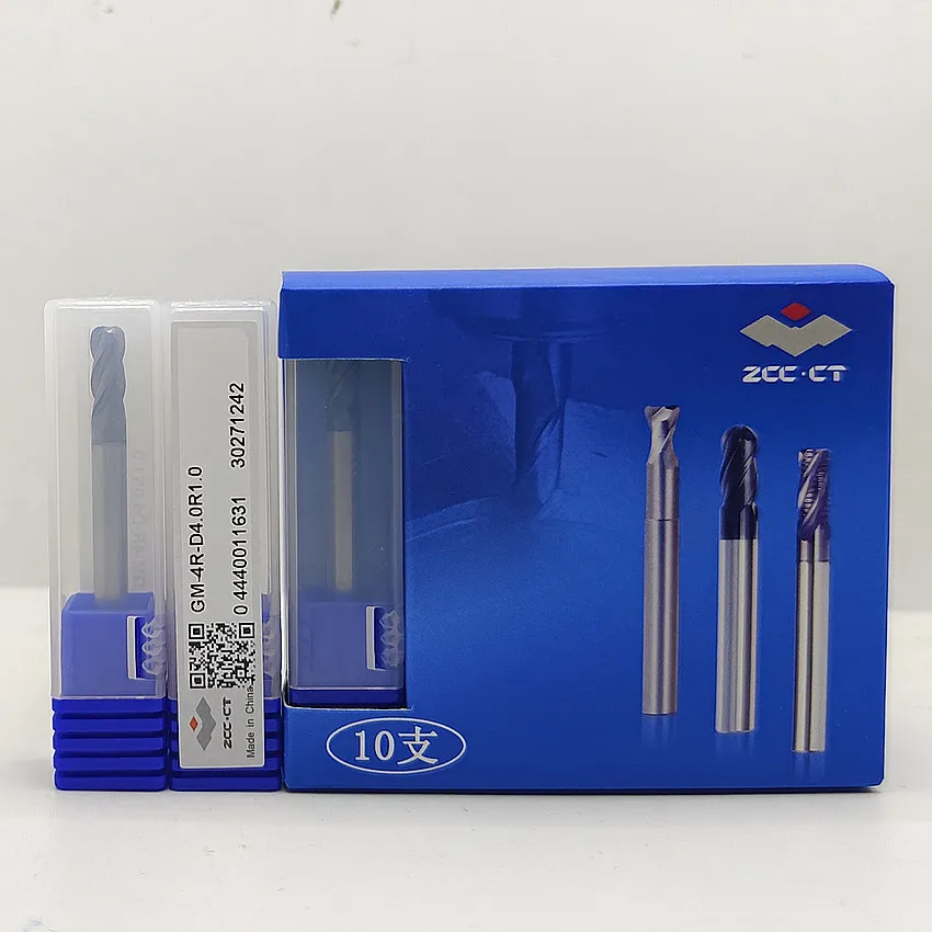 GM-4R-D4.0R1.0 ZCC.CT GM-4R Four edge circular arc end mill D4.0R1.0*4*10*50 4F Corner Rounding End Mills 4 Flutes