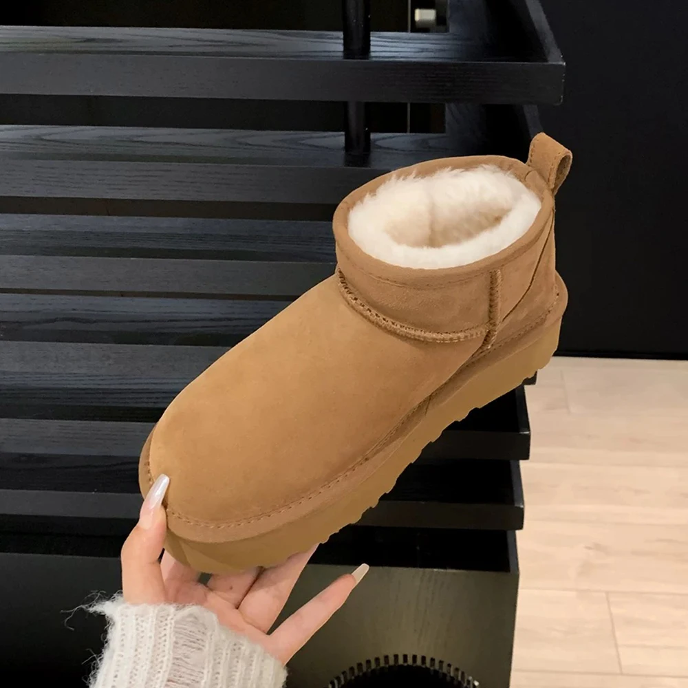 2024 New Classic Thickened Fluff Women's Snow Boots Comfortable Warm Ankle Women Winter Ladies Shoes Chunky Botas Mujer
