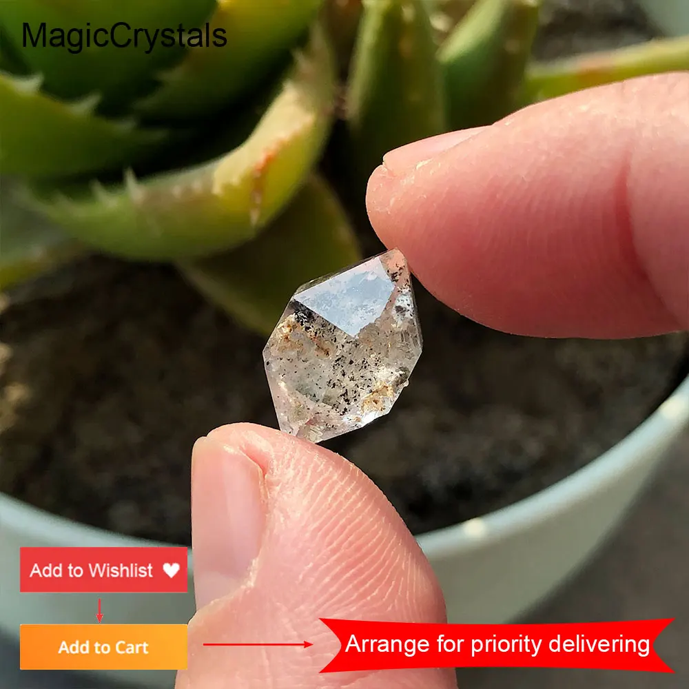 

MagicCrystals 1pc Herkimer Diamond Natural Raw Crystals Stone Reiki Healing Quartz Crystal Room Decor Gemstones Minerals Gift