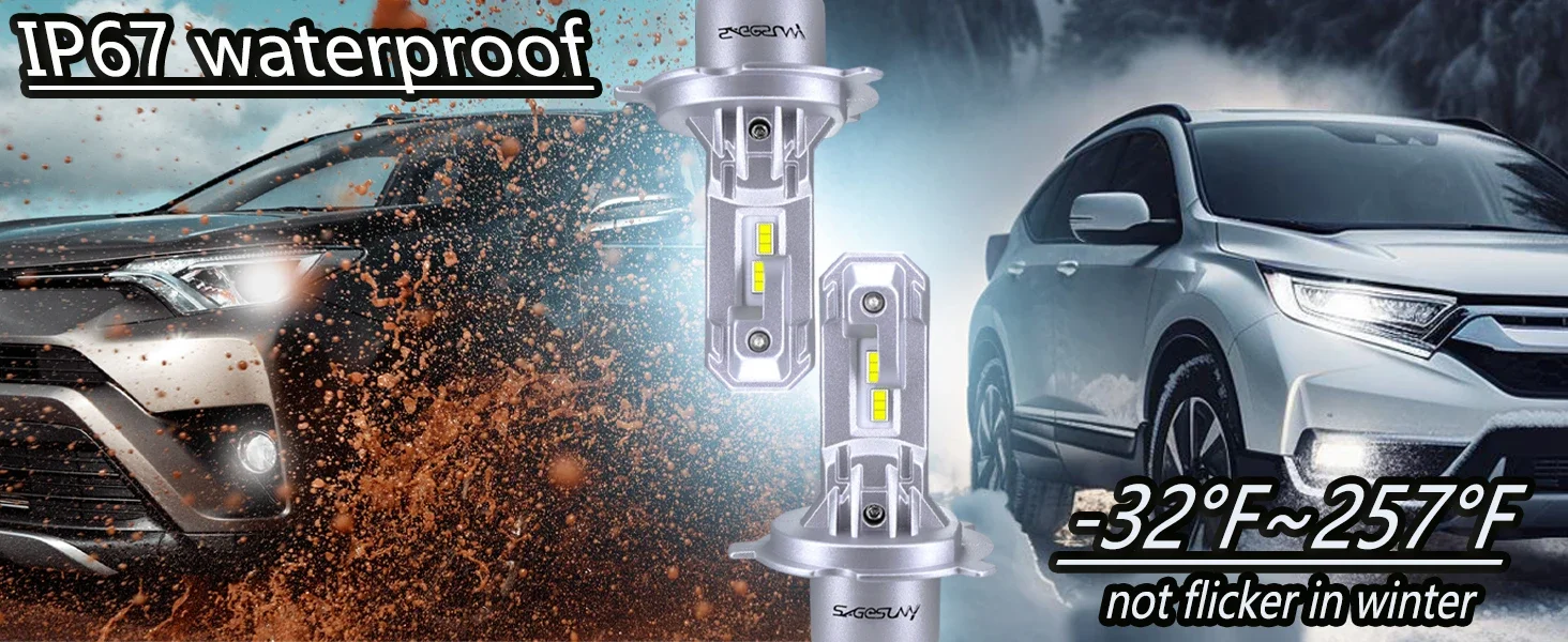 SAGESUNNY горячая распродажа светодиодная фара H4 подходящая для лампы фар H1 H3