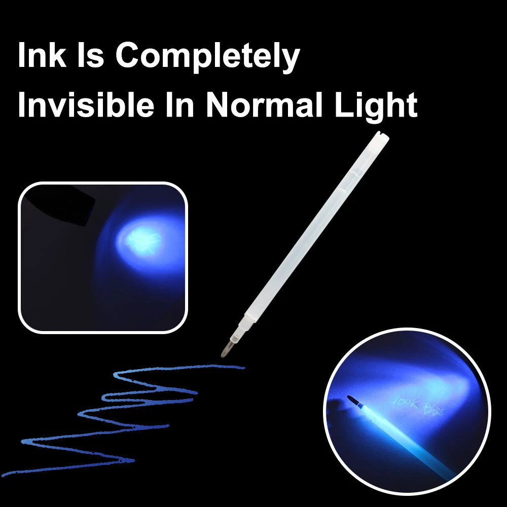 

100PCS Invisible Refill UV Highlighter Purple Lighting Marking Pen Fabric Marker Leather Garment Dash Cutting Invisible Refill