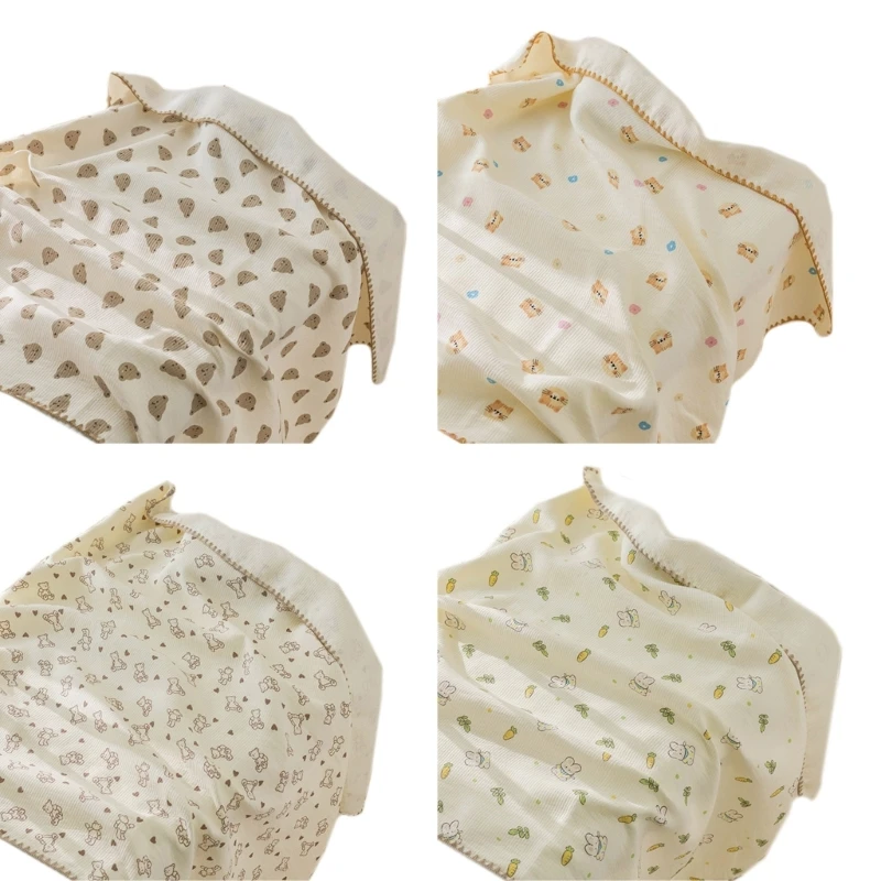 

Baby Blanket 3-Layers Cotton Wrap Blanket Swaddle Blanket Bath Towel Infant Crib Sheet Non-fluorescent Newborns Towel