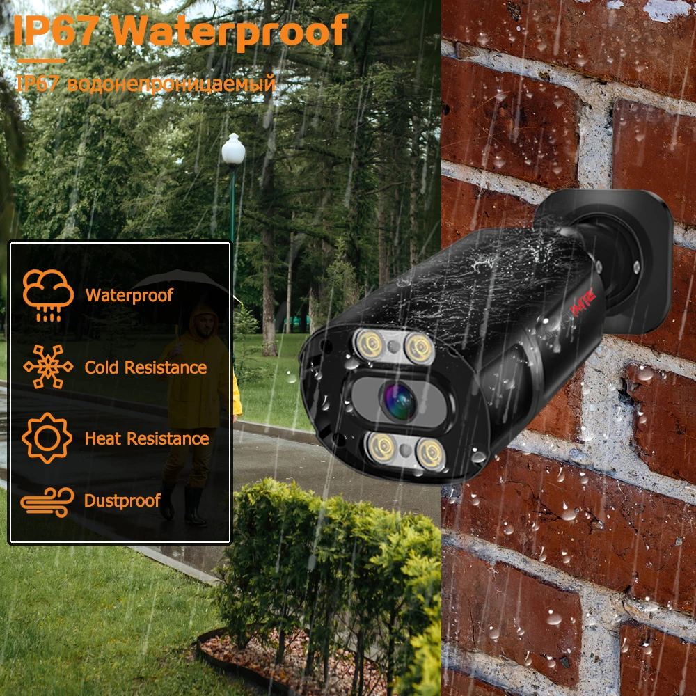 Система видеонаблюдения 4K Ultra HD 8MP POE NVR Kit Metal Street Водонепроницаемая аудио Цветная