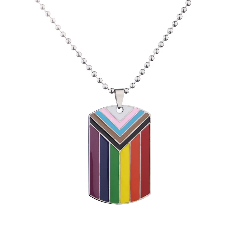 

1Pc Stainless Steel Enamel Progress Flag Pendants Rainbow Necklace For Men Women Fashion Jewelry Wholesale SN1230