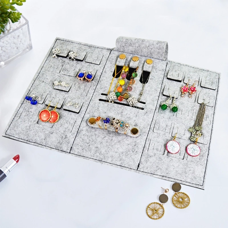 Дорожный органайзер для ювелирных изделий портативный рулон легкая