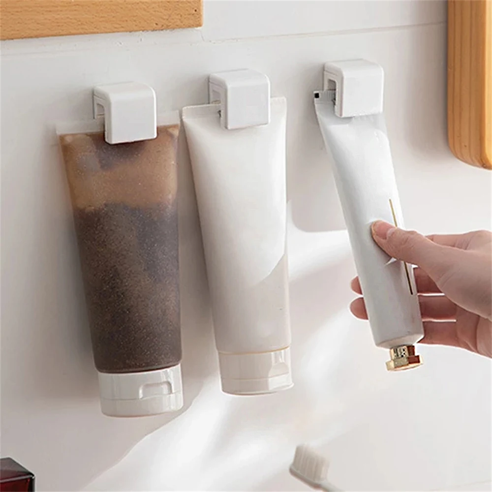 

Punch-free Toothbrush Holder Wall-mounted Toothpaste Holder Storage Rack Holders Bath Organizer Bathroom Accessories