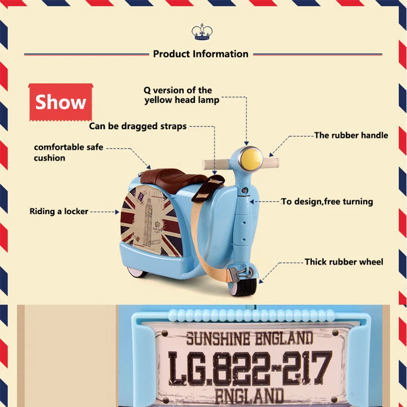 Мотоциклетный чемодан на колесиках размер 18&quot цвет в ассортименте