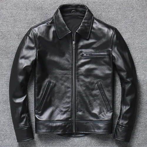 

Мужская куртка из натуральной воловьей кожи, мотоциклетные мужские куртки, коллекция 2023 года, Мужская одежда, осеннее пальто, мужская куртк...