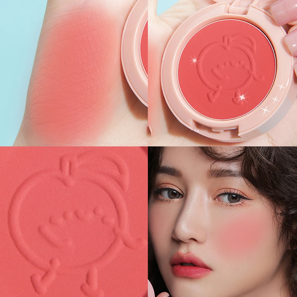 Румяна для девочек персиковый крем макияж румяна палитра контурные щек