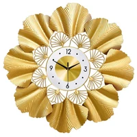 fashion american clocks living room home decoration clock simple creative ginkgo leaf wall clock art light luxury wall hanging
