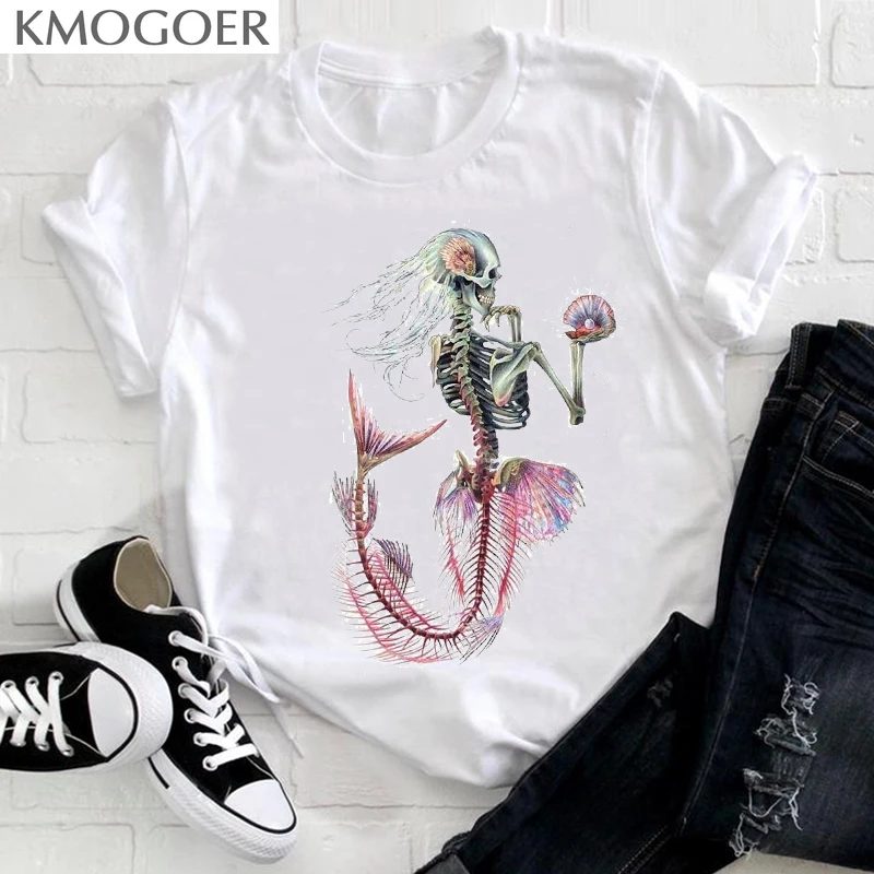 

Women Clothing Skulls Funny 90s Clothing Printing Cute Short Sleeve Summer Clothes Print Tshirt Female Tee Top Graphic T-shirt