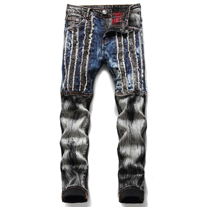

2022 Autumn Winter Denim Designer Jeans High Quality Pencil Pants Nightclub Hip Hop Casual Wear Scratched Ripped Denim Pants