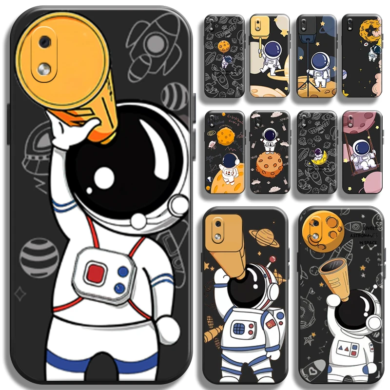 

Funny Astronaut Telescope Phone Case For Samsung Galaxy A10 A10S Funda TPU Shell Back Full Protection Soft Coque Cover Carcasa