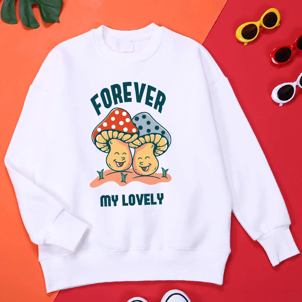 

Forever My Lovely Cartoons Mushroom Hoodie Men Creativity Loose Clothing Fleece Harajuku Hoodies Pocket Vintage Clothes For Men