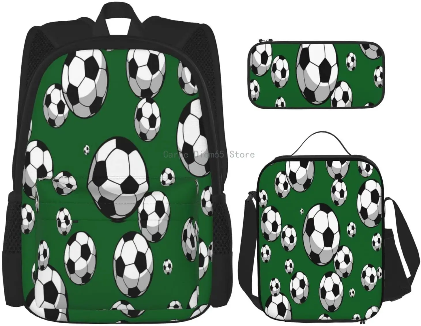 Набор из 3 предметов для мальчиков и девочек, детский школьный рюкзак с футбольным мячом, дорожная сумка, повседневный ранец, сумка для обеда...
