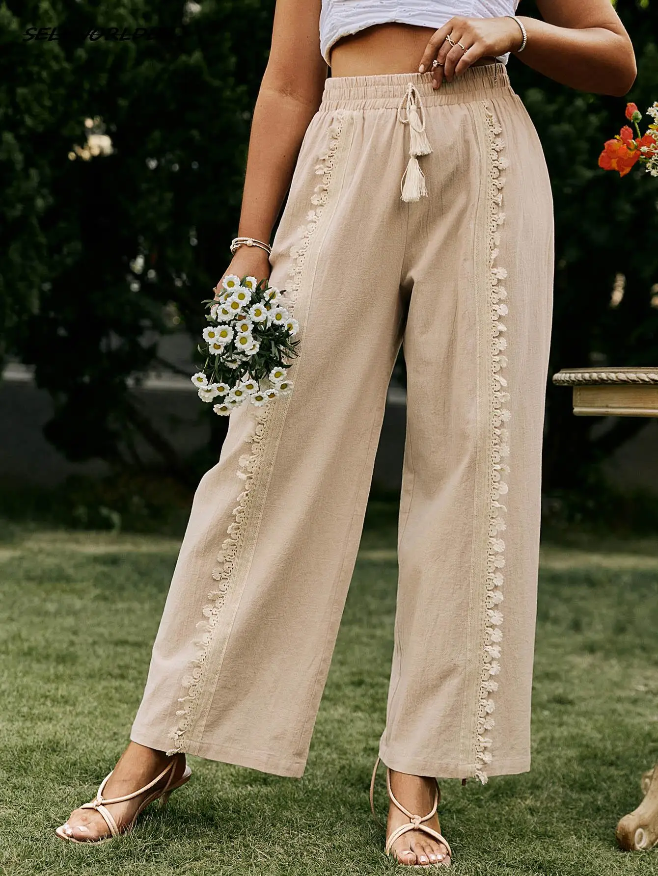 Women Pants plus size High Wasit pocket Cotton big size Pant Solid 2022 Plus Fashion Straight wide-leg Spring 4XL pants