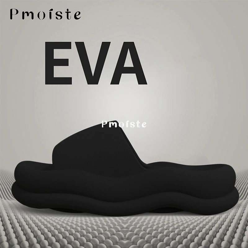 Curved Surface EVA Slippers for Home Designer Arch Support Platform Shoes Summer Indoor Decompression Non-slip Bathroom Slides