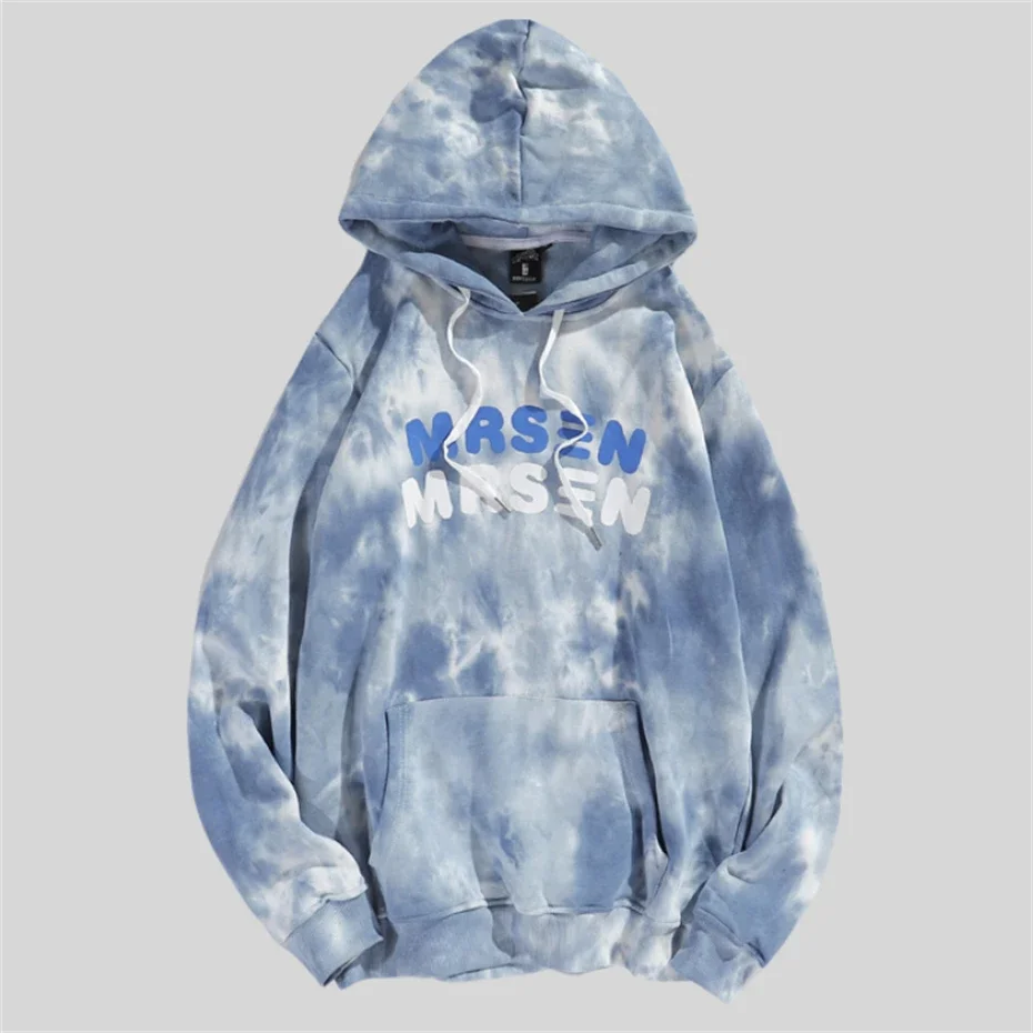 Толстовка с капюшоном в стиле хип-хоп Tie Dye мужская флисовая уличная одежда