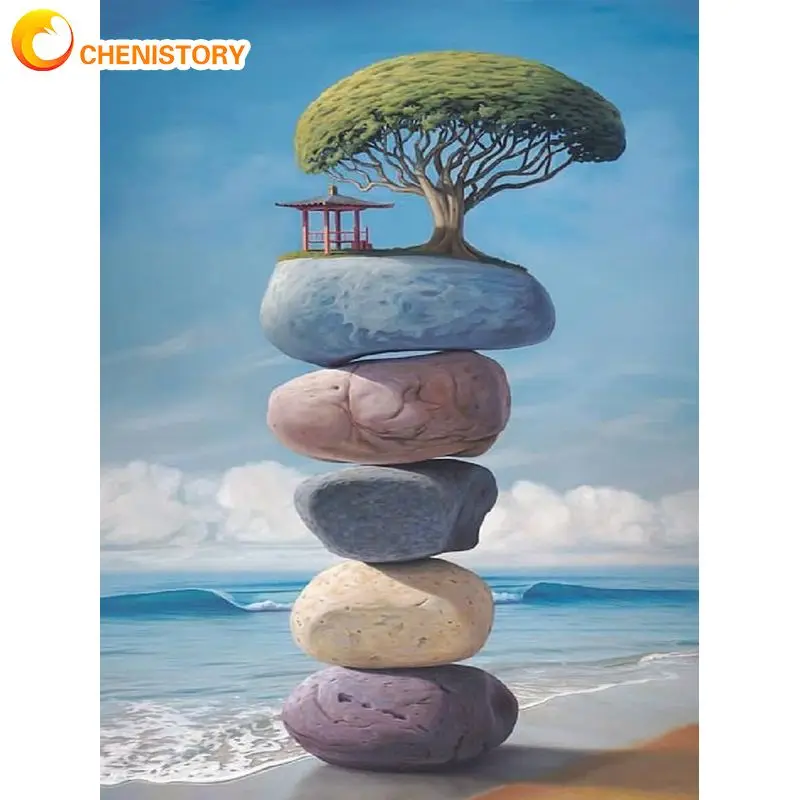 

Картина из страз CHENISTORY 5D «сделай сам», Приморский Пейзаж, полная выкладка, квадратная/Круглая Мозаика из страз, абстрактная вышивка из камня...