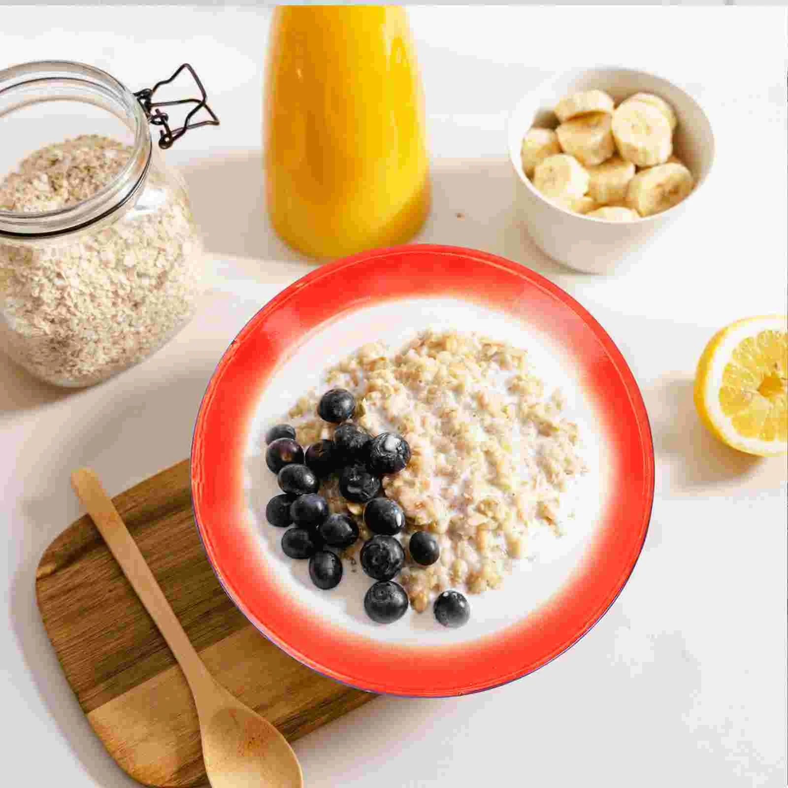 Поднос с фруктами круглая эмалированная миска столовые приборы блюдо для