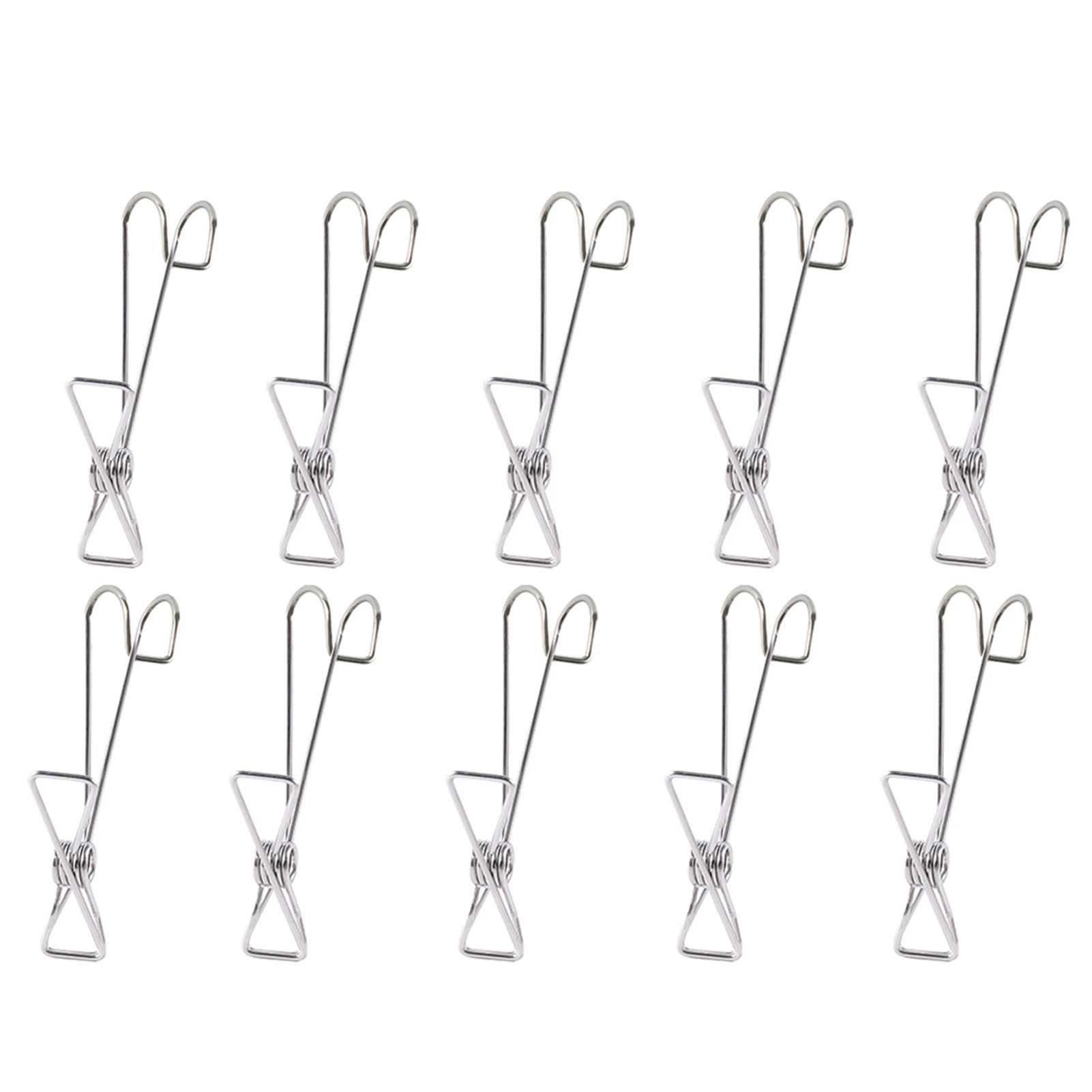 

10pcs Hotel Portable Laundry Hook Hanging Clip Anti Slip Bedroom Towel Holder Clothes Peg Stainless Steel Snack Seal Windproof