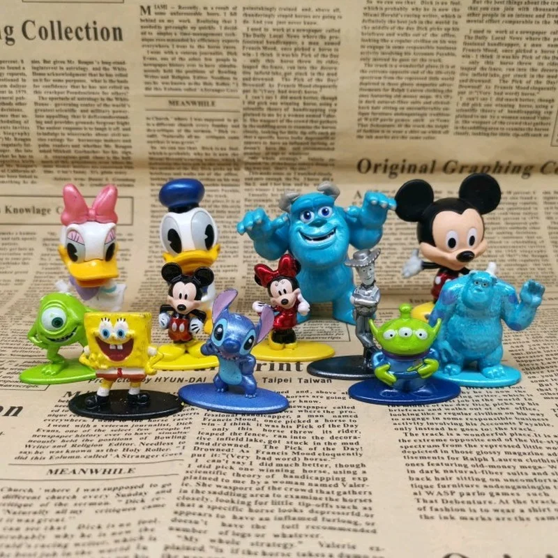 

Genuine Disney Figure Model Mickey Minnie Donald Duck Daisy Stitch Mike Wazowski Ornaments Accessories Present Children Toy