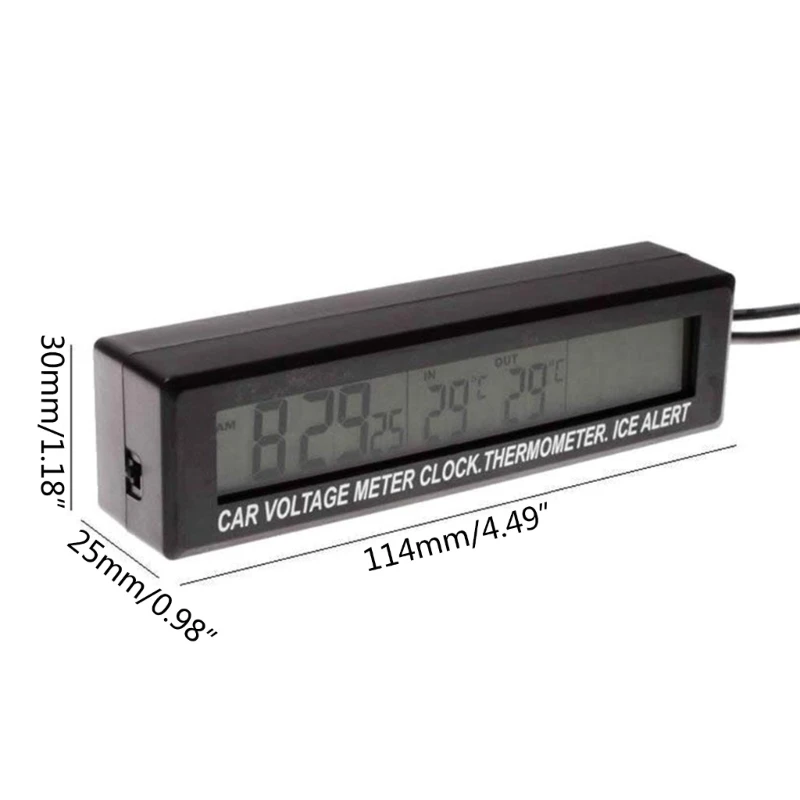 Мини электронные автомобильные часы время авто светящийся термометр