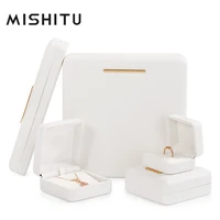 mishitu pu leather jewelry box for rings necklaces bracelets exquisite wedding jewelry box gift box window shop display