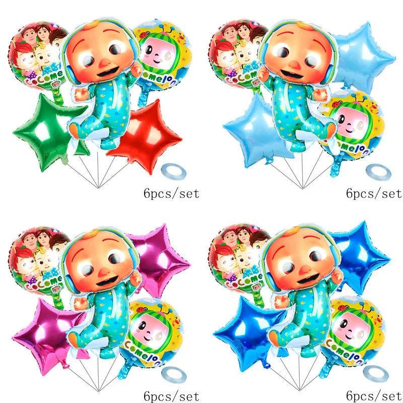 

Cartoon Watermelon Character Aluminum Film Balloon Set Double-Sided Cocomelon Decoration Balloon Birthday Party Toy Balloons