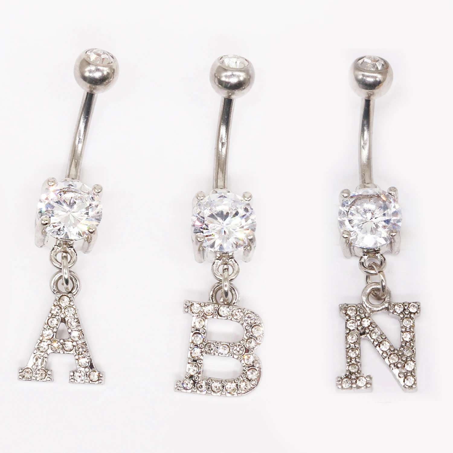 A B N Первичная буква пупка штанга для ногтей свисающая фотография женщин мужчин