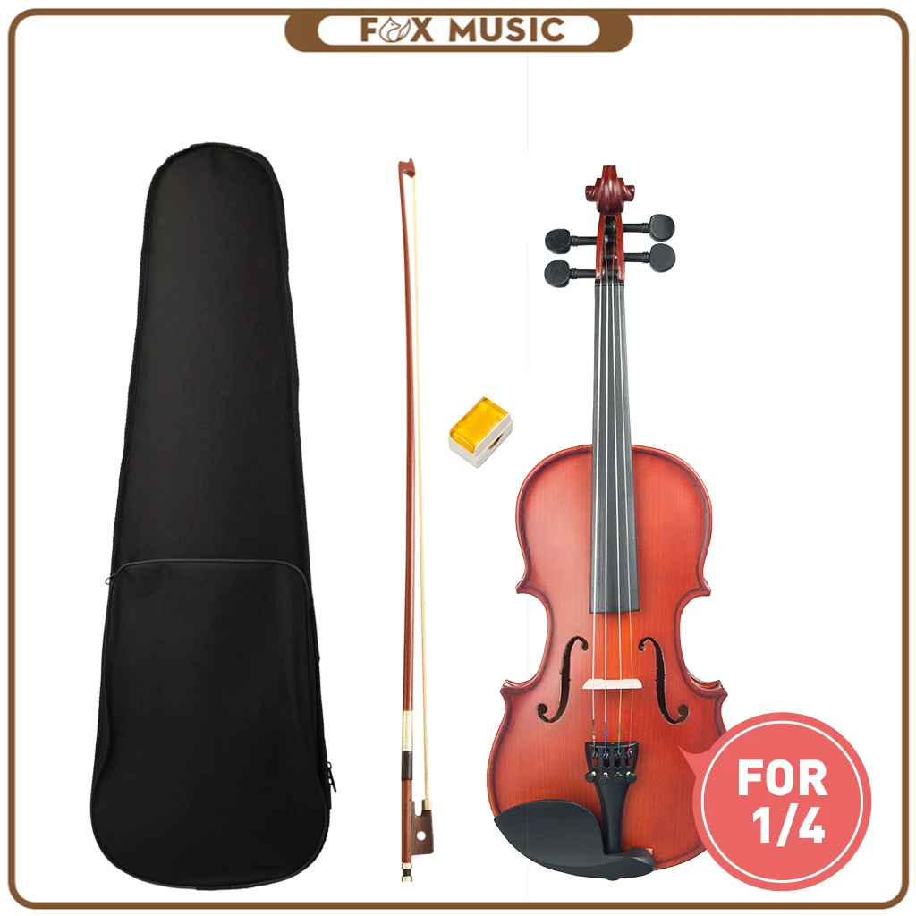 NEW 1/4 Violin Matte Violin Student Violin W/Case+Bow+Rosin Set For Biginner Violin Learner Natural Color Violin/Fiddle