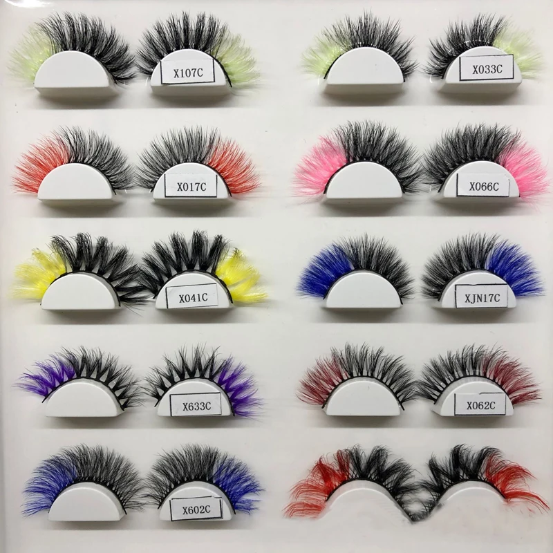 

3D Color False Lashes Ombre Natural Long Colorful Eyelashes Dramatic Makeup Fake Lash Party Colored Lashes for Cosplay Halloween