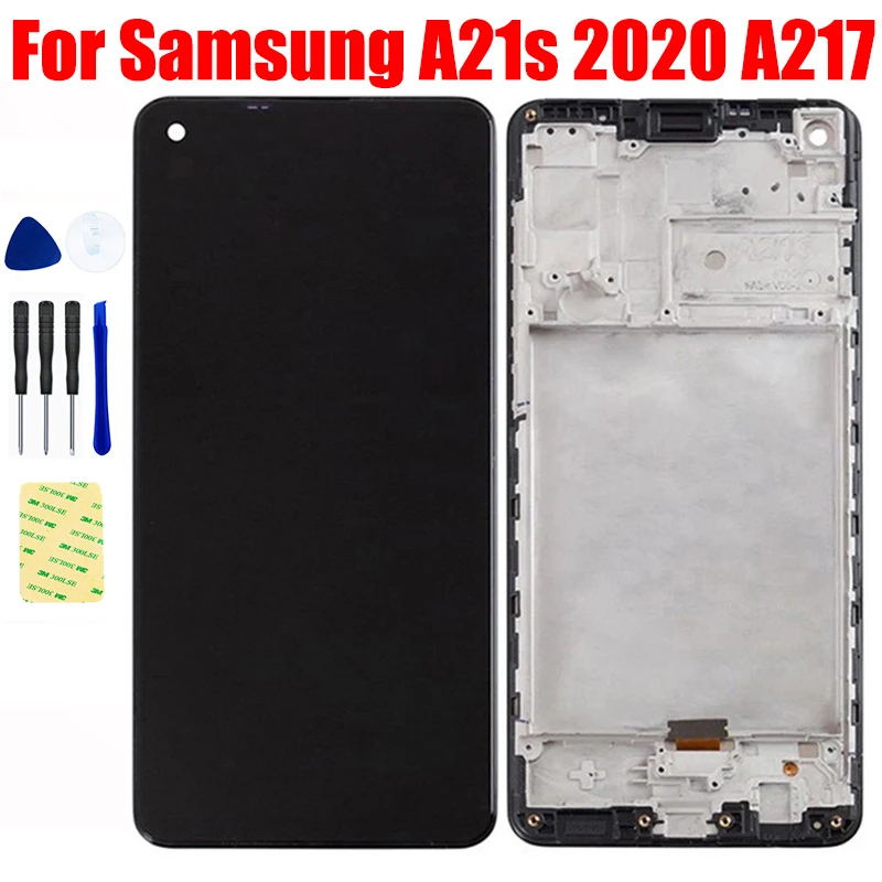 

Original LCD For Samsung A21s 2020 A217 SM-A217F SM-A217F/DS A217F/DSN LCD Display Screen Panel Touch Digitizer Assembly Frame