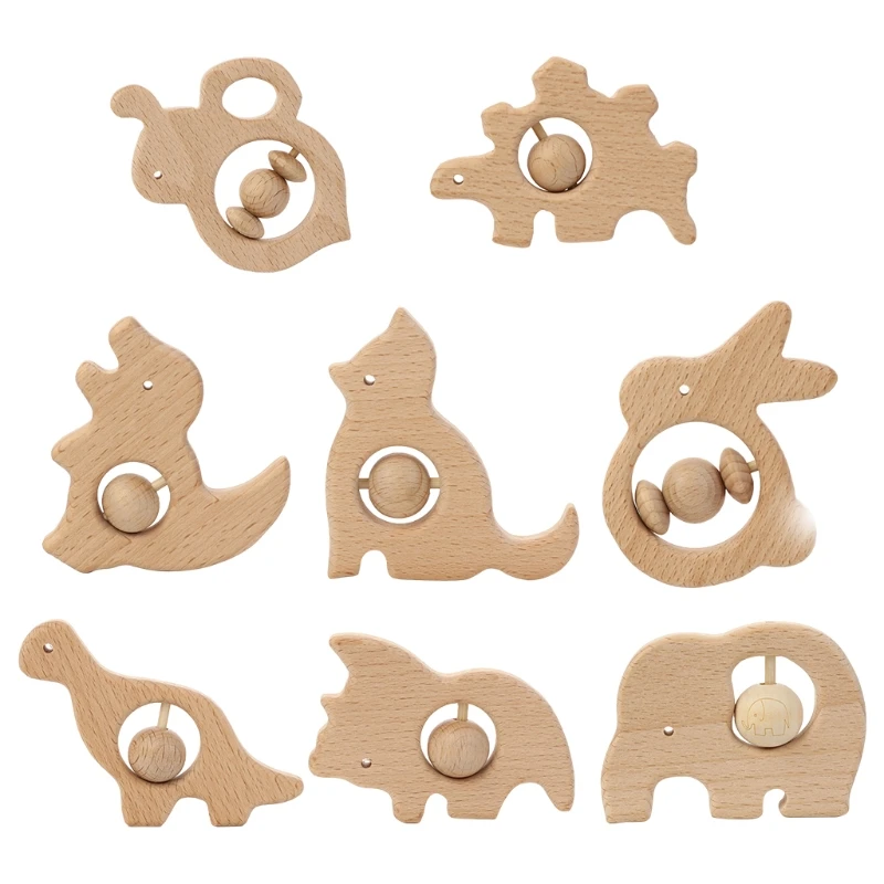 

Baby Wooden Rattle Finger Training Log Color Design Improve Intelligence Accompany Toy Eco-friendly Wooden Material QX2D