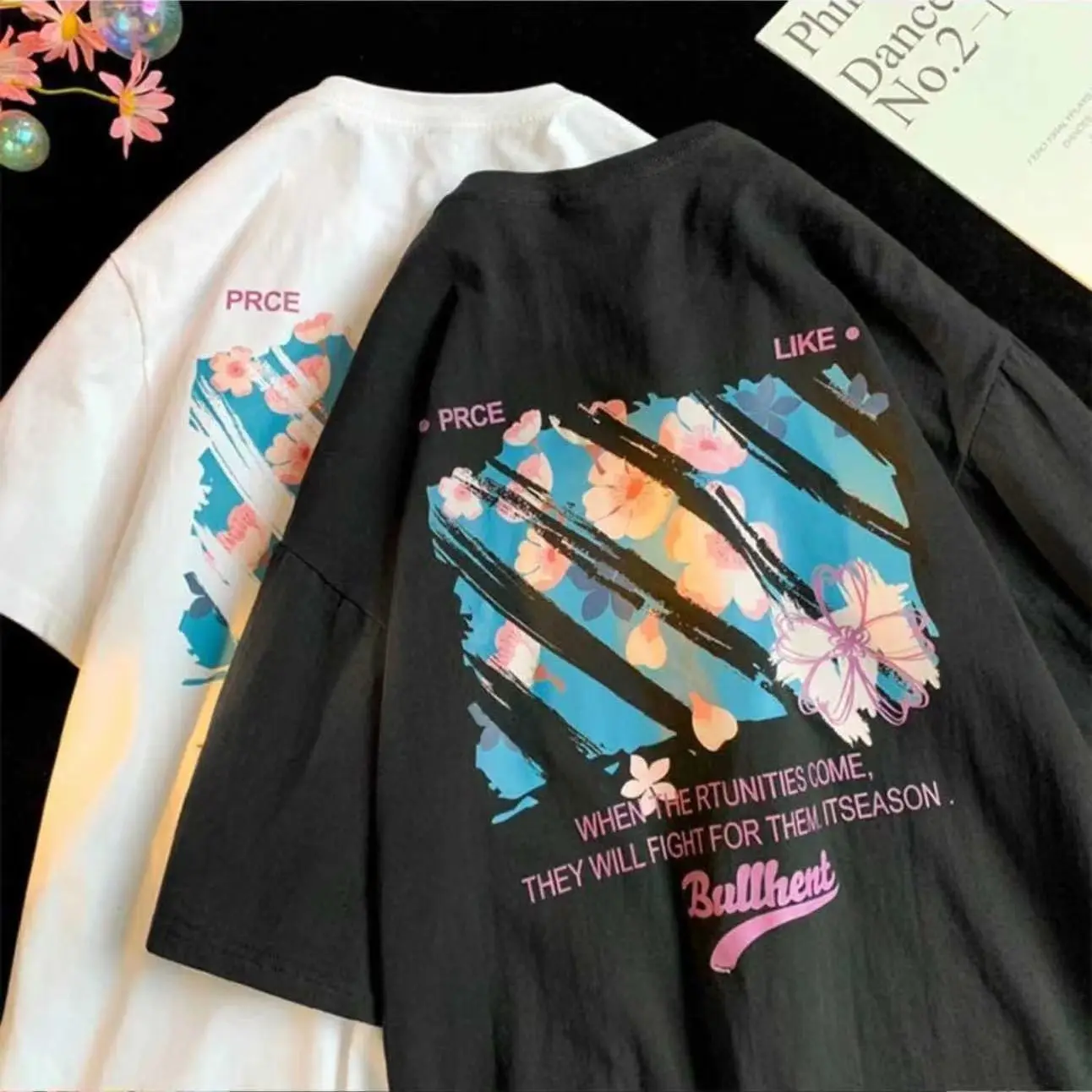 

Short sleeved T-shirt summer national fashion loose and versatile niche ins Korean lovers men and women top half sleeve y2k top