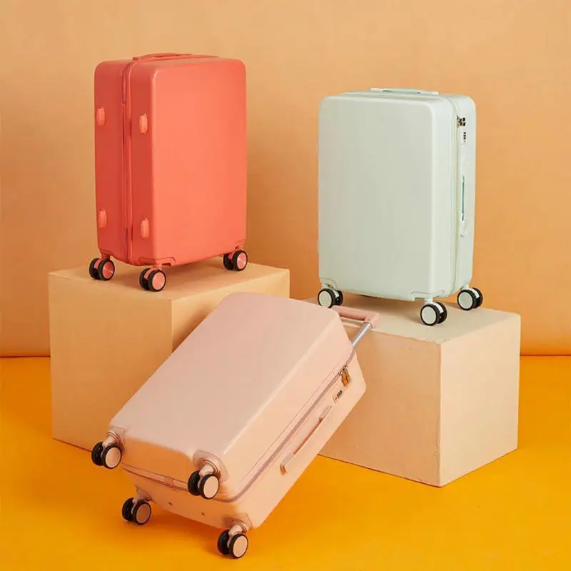 New Design Candy Color 20/24 Inches ABS Material Girls Spinner Smart Case TravelRolling Sweet Style Luggage Travel Suitcase